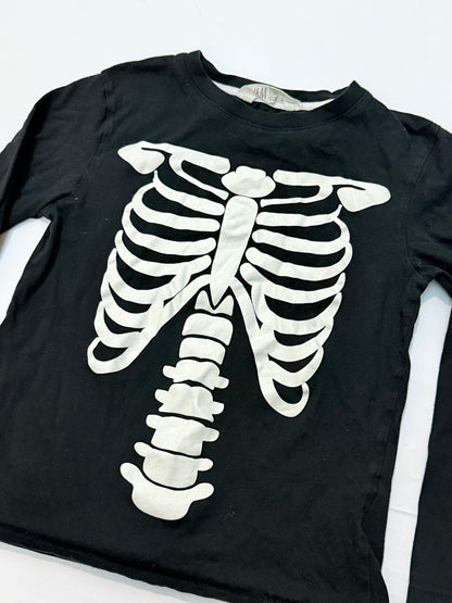 H&M Skeleton Long Sleeve T-Shirt Size 6-8Y