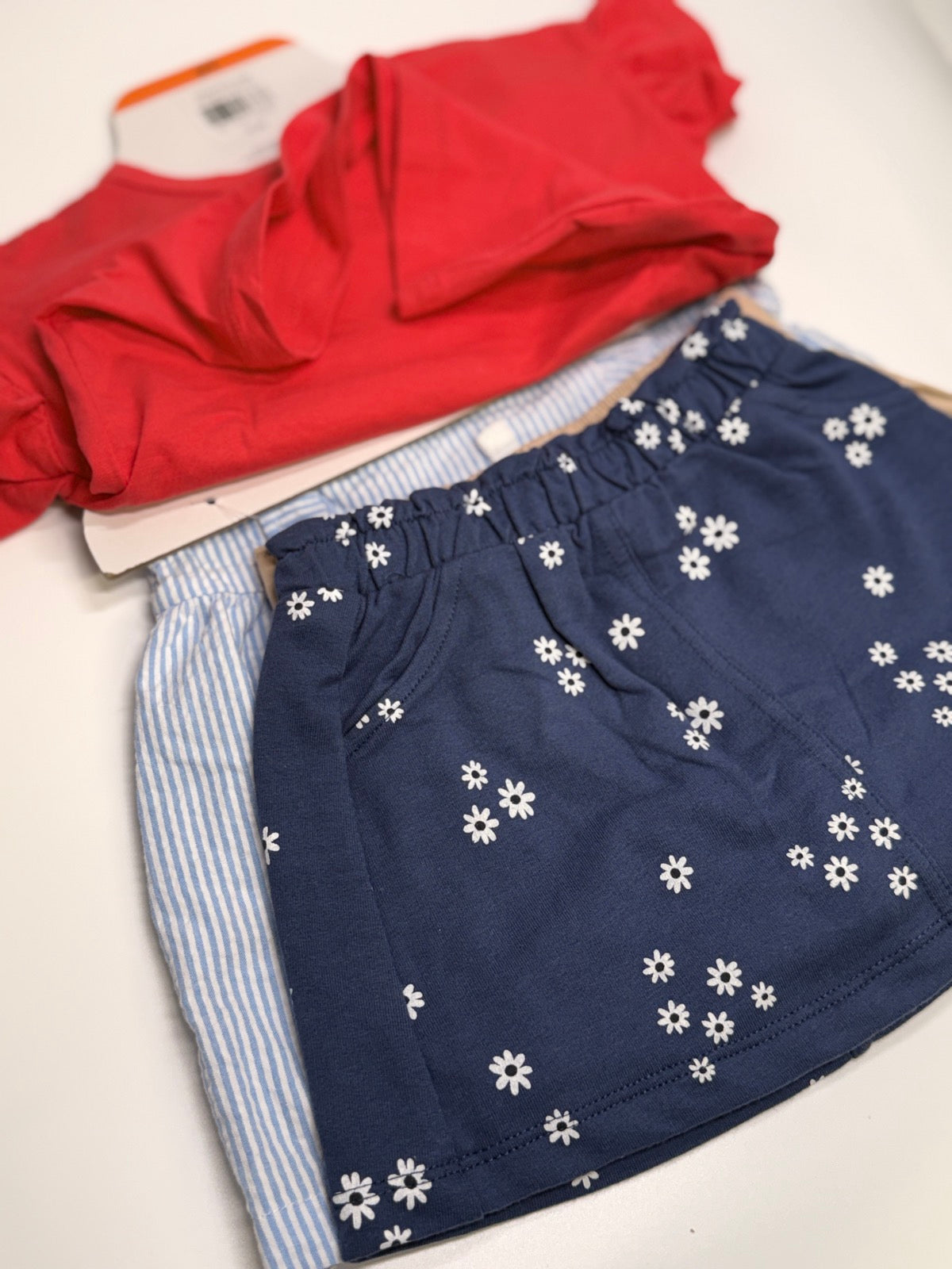 Pekkle 4-Piece Top Shorts Skirt Set 2T