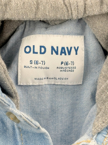 Old Navy Denim Hooded Shirt Size S (6-7) 6-7