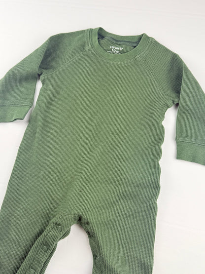 Carter's Green Waffle Knit Romper 12M