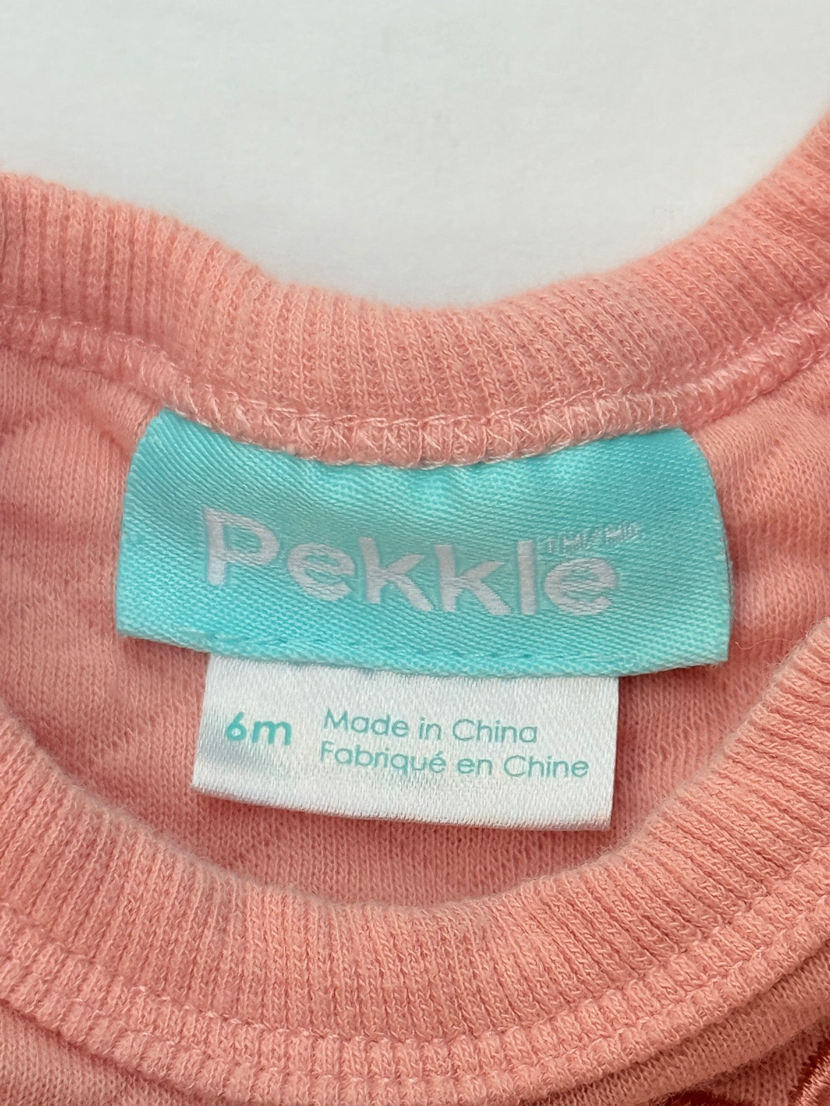 Pekkle Pink Quilted Teddy Bear Sweatshirt 6M