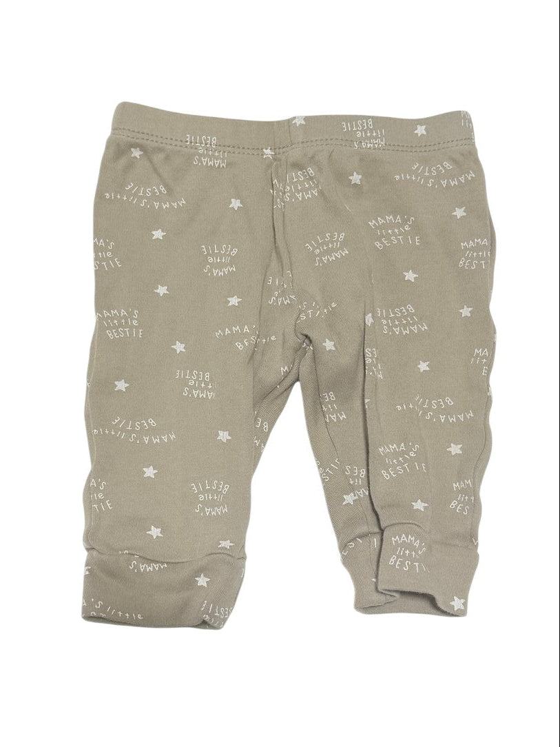 Tan Star Print Baby Pants 3M