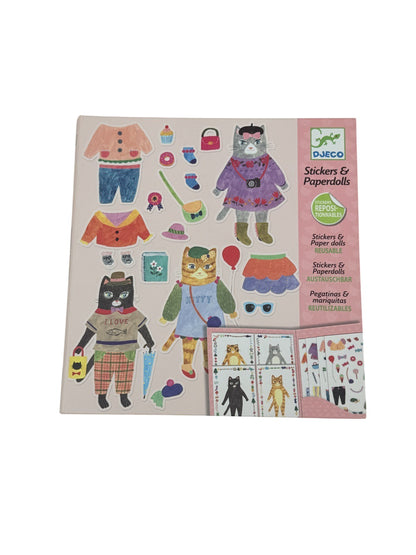 Djeco Stickers & Paperdolls My Cat Friends
