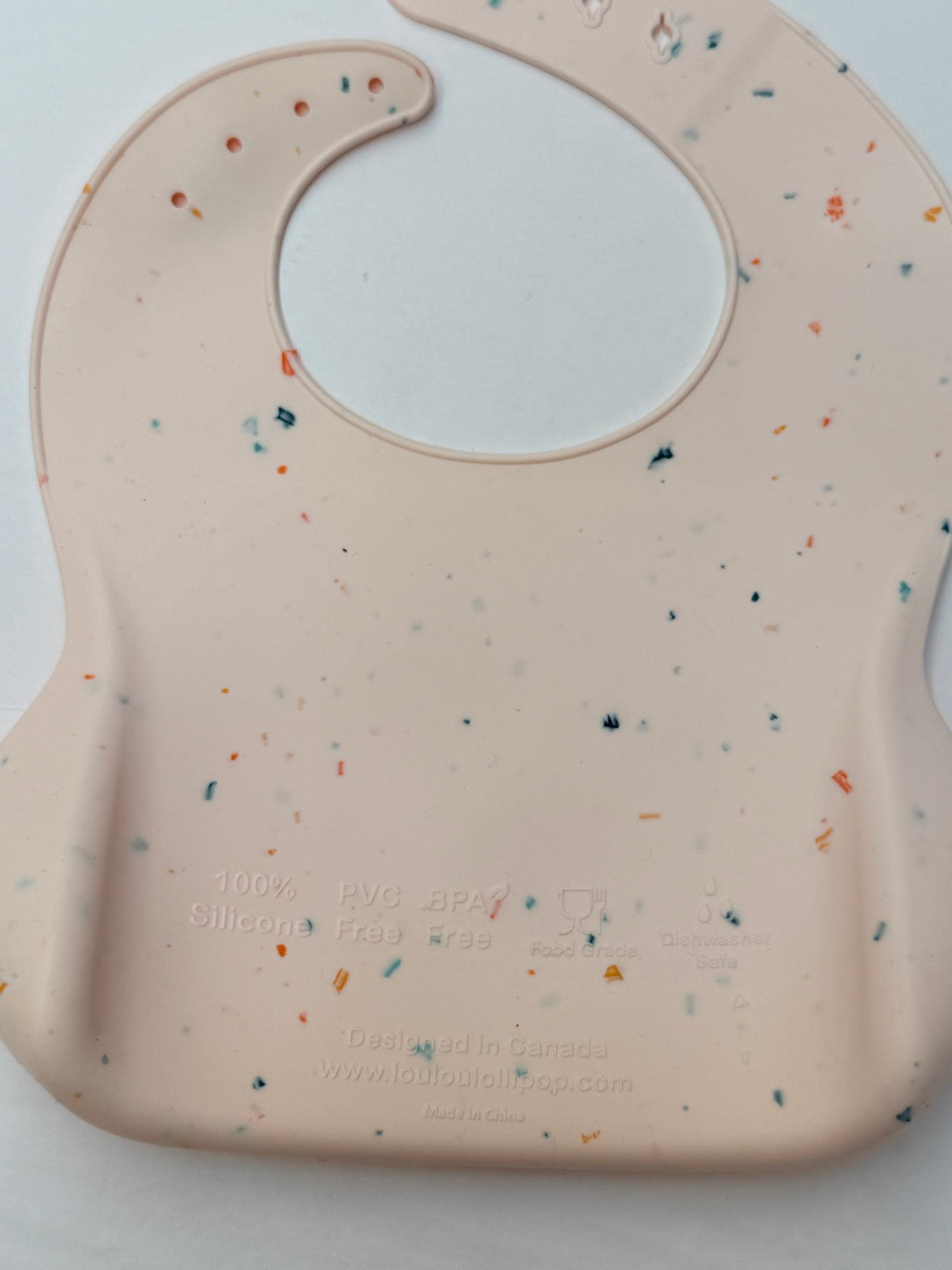 Loulou Lollipop Silicone Catch Bib Speckled Pink