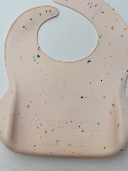 Loulou Lollipop Silicone Catch Bib Speckled Pink