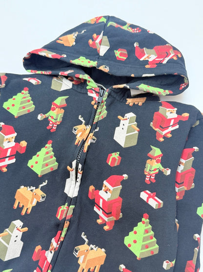 H&M Christmas Print Hooded Pajamas Size 10-12Y