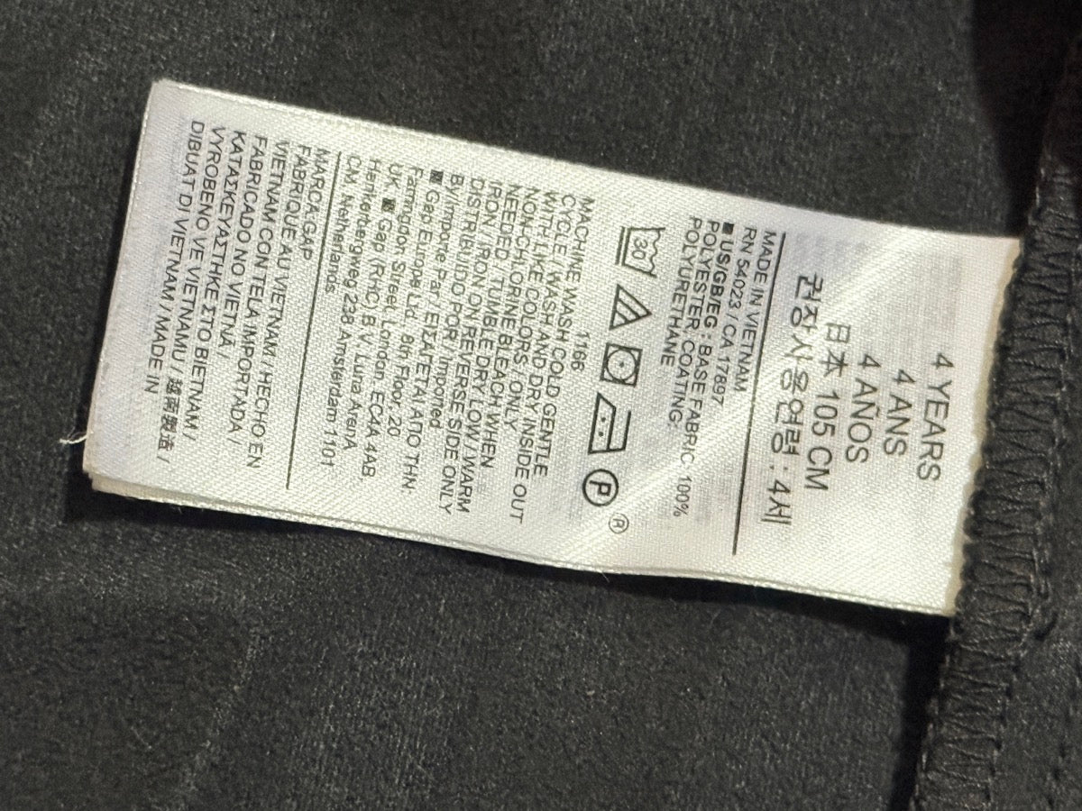 baby GAP Black Faux Leather Pleated Skirt 4T