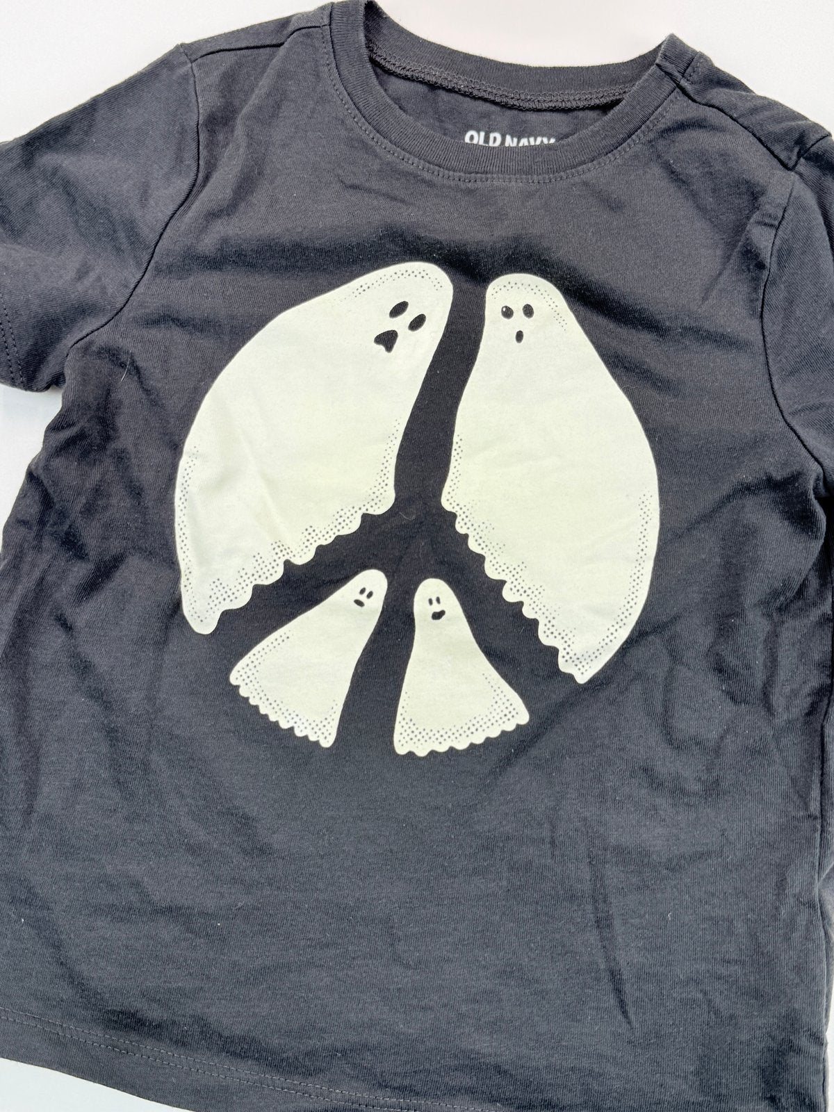 Old Navy Ghost Peace Sign T-Shirt Size 4T