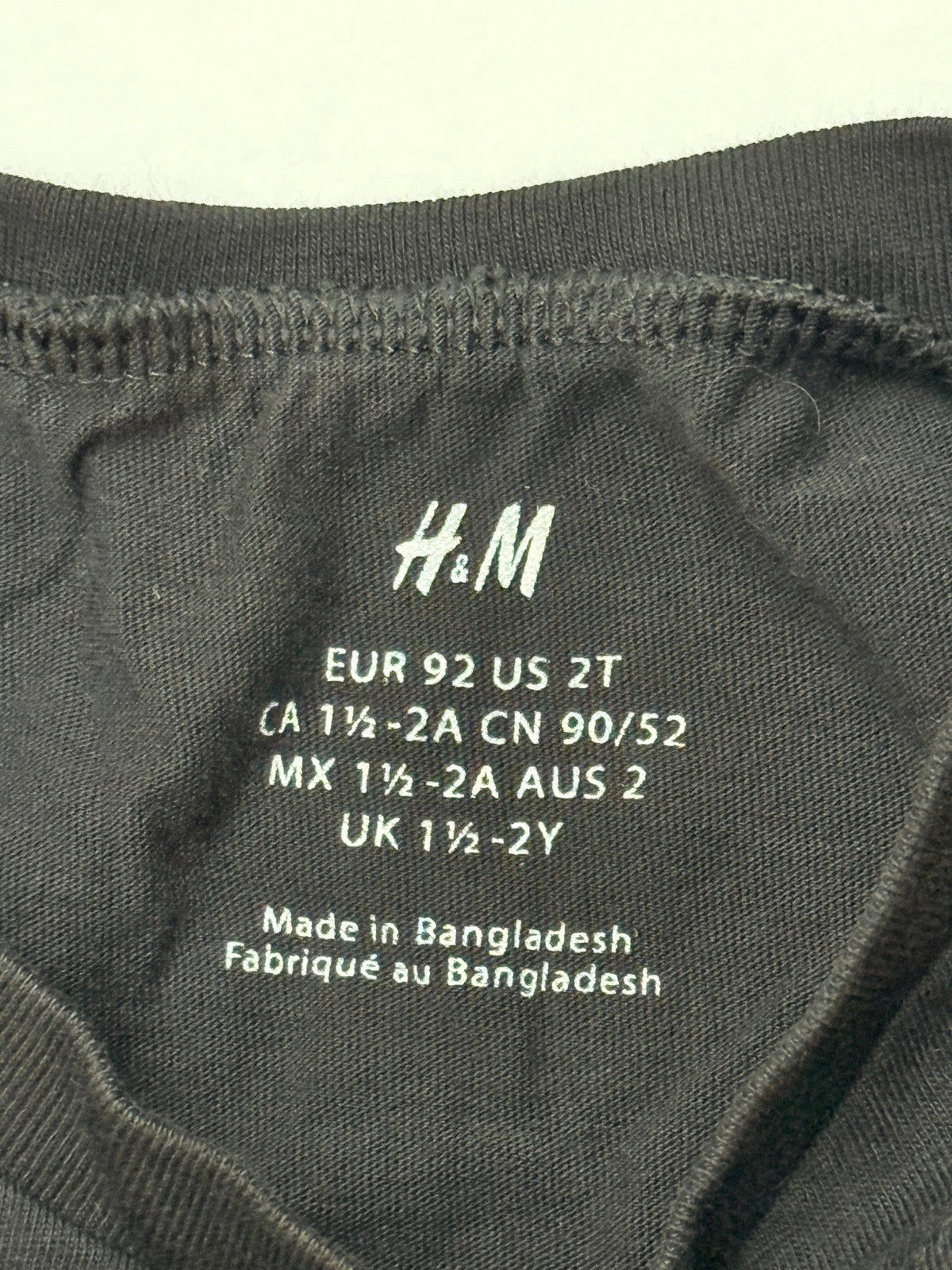 H&M Black T-Shirt Size 2T