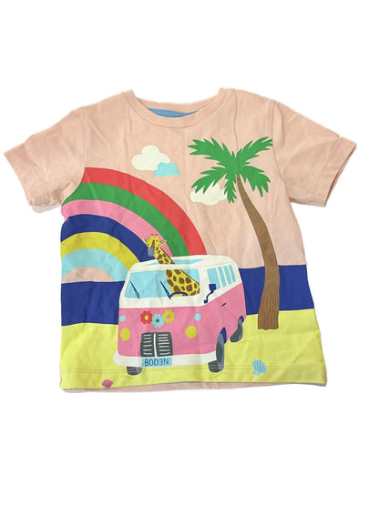 Mini Boden Giraffe Rainbow Shirt 2-3Y
