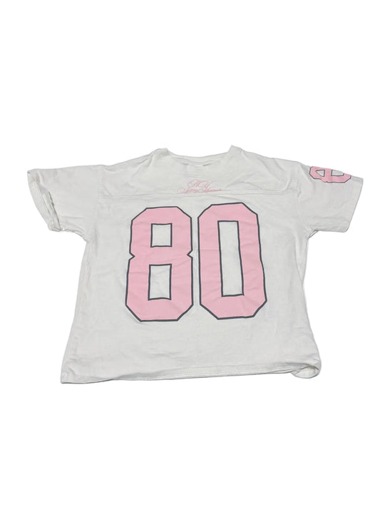Zara White Pink 80 Jersey T-Shirt 11-12Y