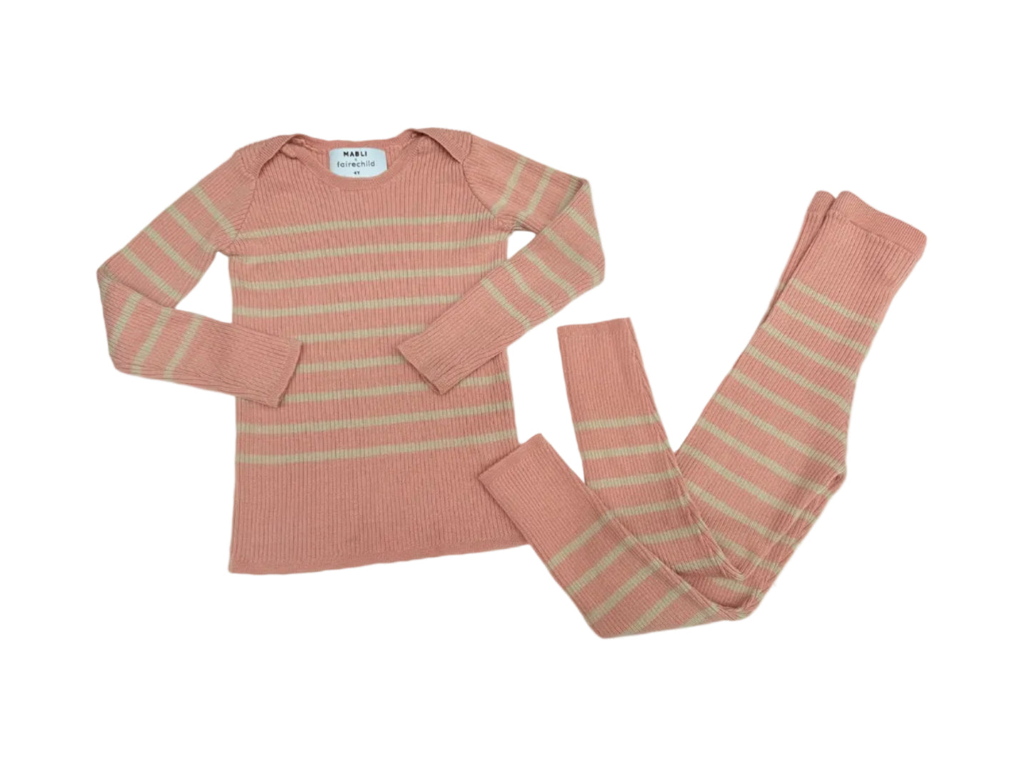 Mabli x Fairechild Striped Merino Wool Sweater Set 4Y