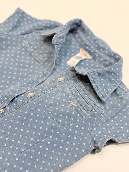 Guess Denim Polka Dot Shirt Dress 6X