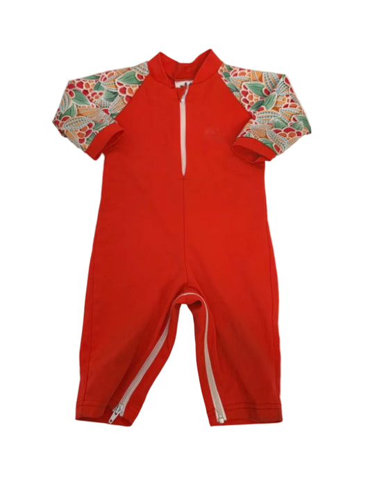 NoZone Red Floral Swimsuit 6-12m