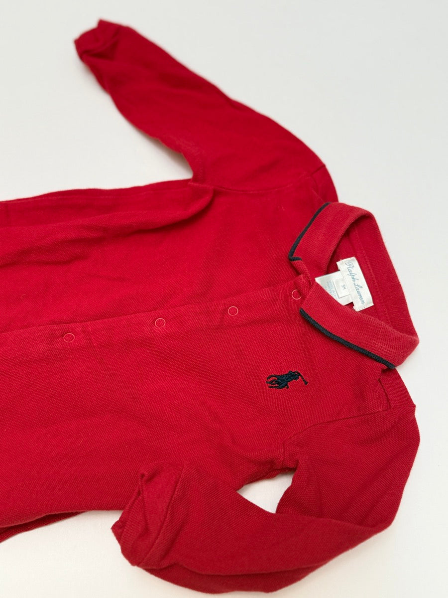Ralph Lauren Red Polo Romper 9M