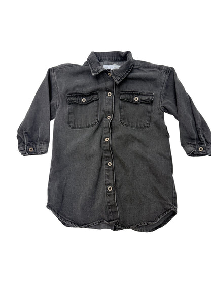 Zara Denim Button-Front Shirt Dress 2-3Y