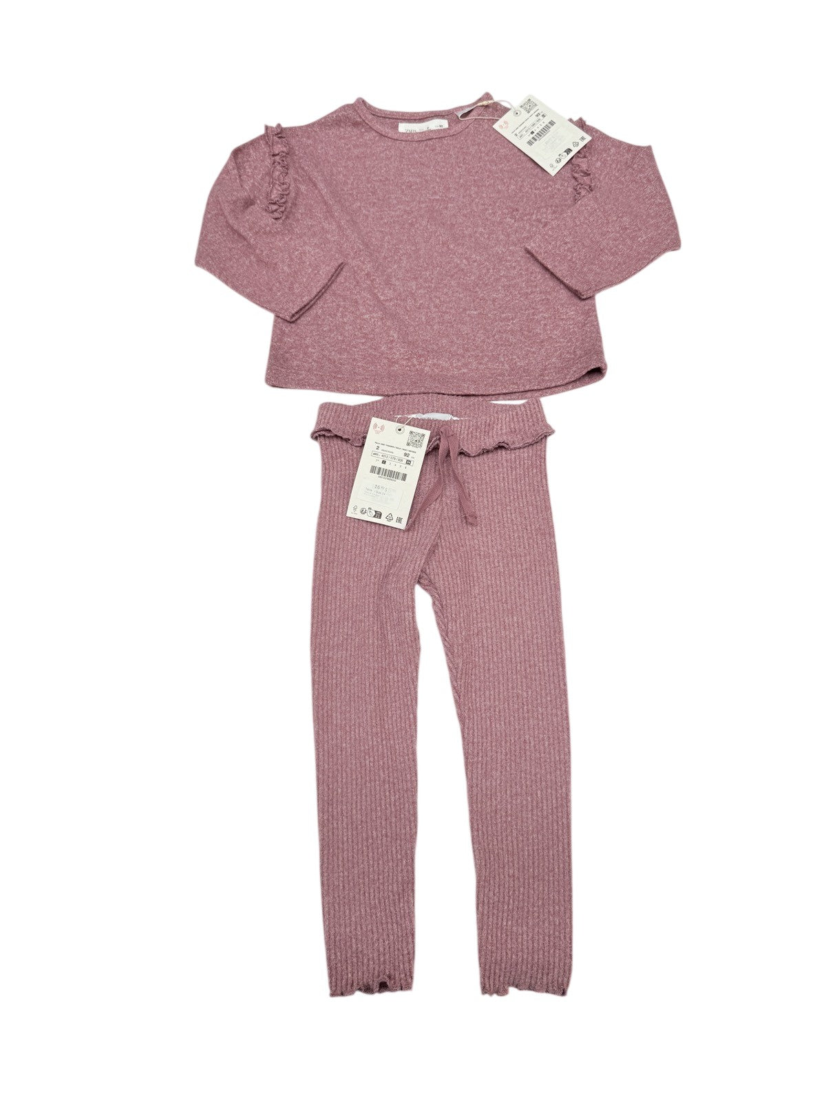 NWT - Zara Ribbed Knit Sweater Pants Set 2T