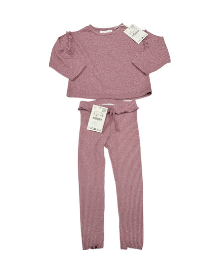 NWT - Zara Ribbed Knit Sweater Pants Set 2T