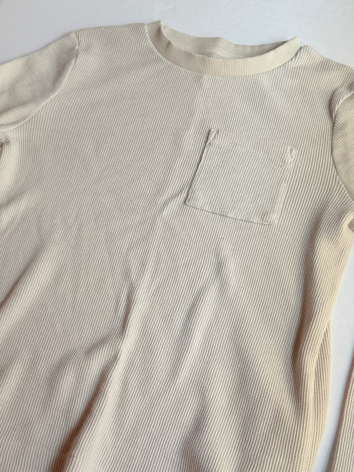 Joe Fresh Cream Waffle Knit Long Sleeve Shirt 10-12