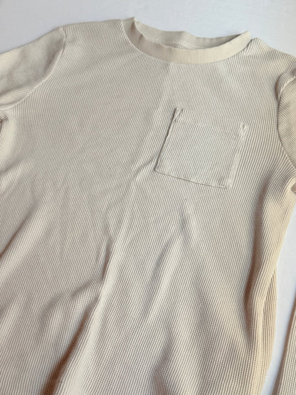 Joe Fresh Cream Waffle Knit Long Sleeve Shirt 10-12