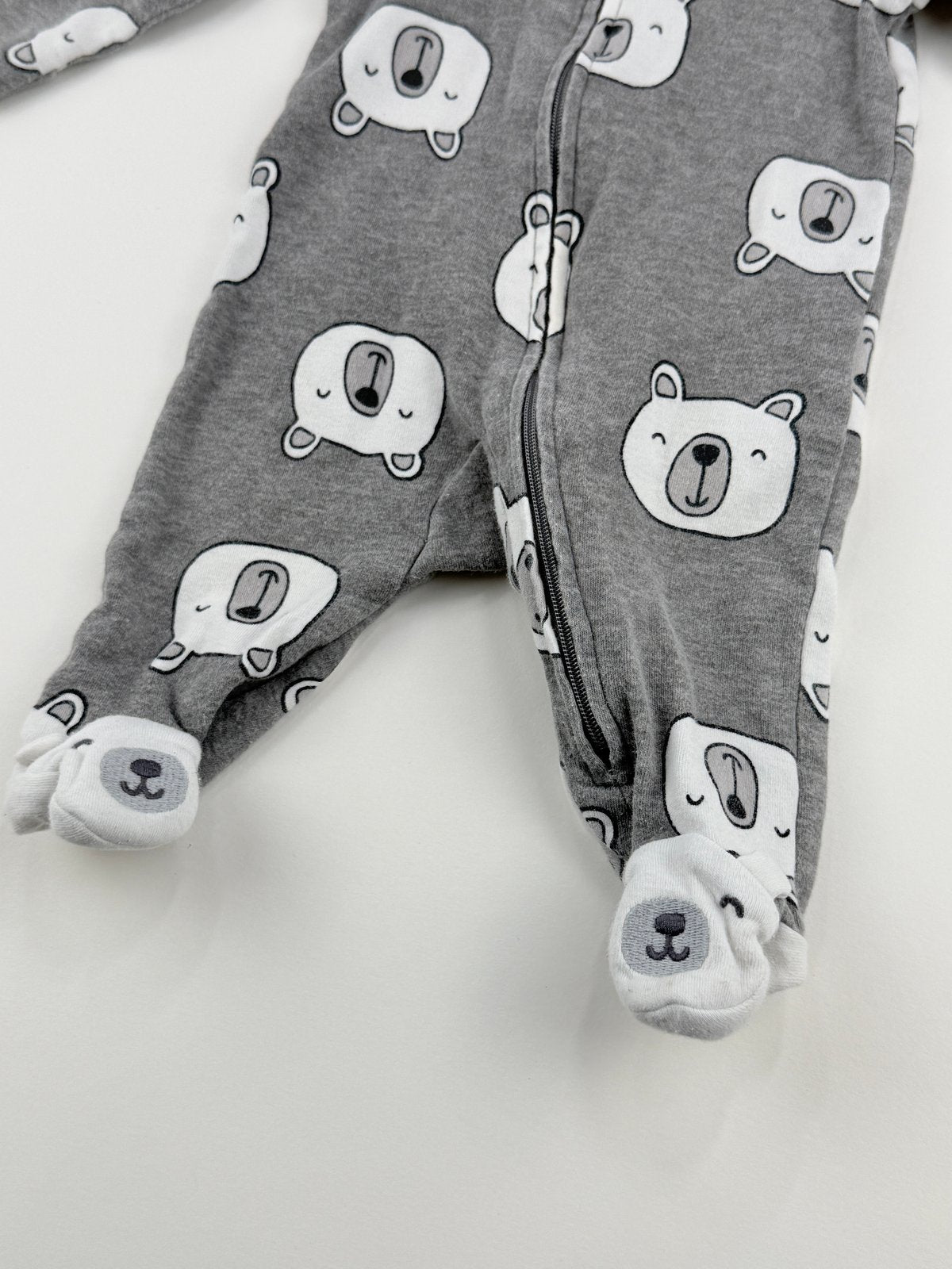 Carter's Gray Bear Print Sleeper NB