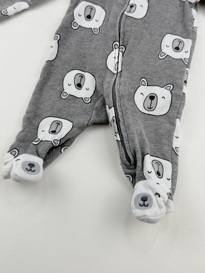 Carter's Gray Bear Print Sleeper NB