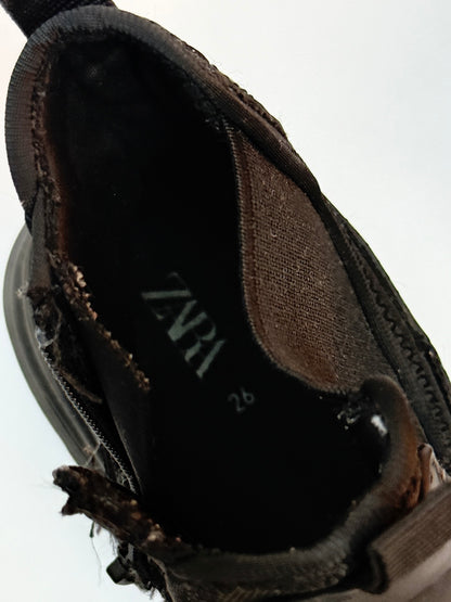 Zara Black Chelsea Ankle Boots Size 26