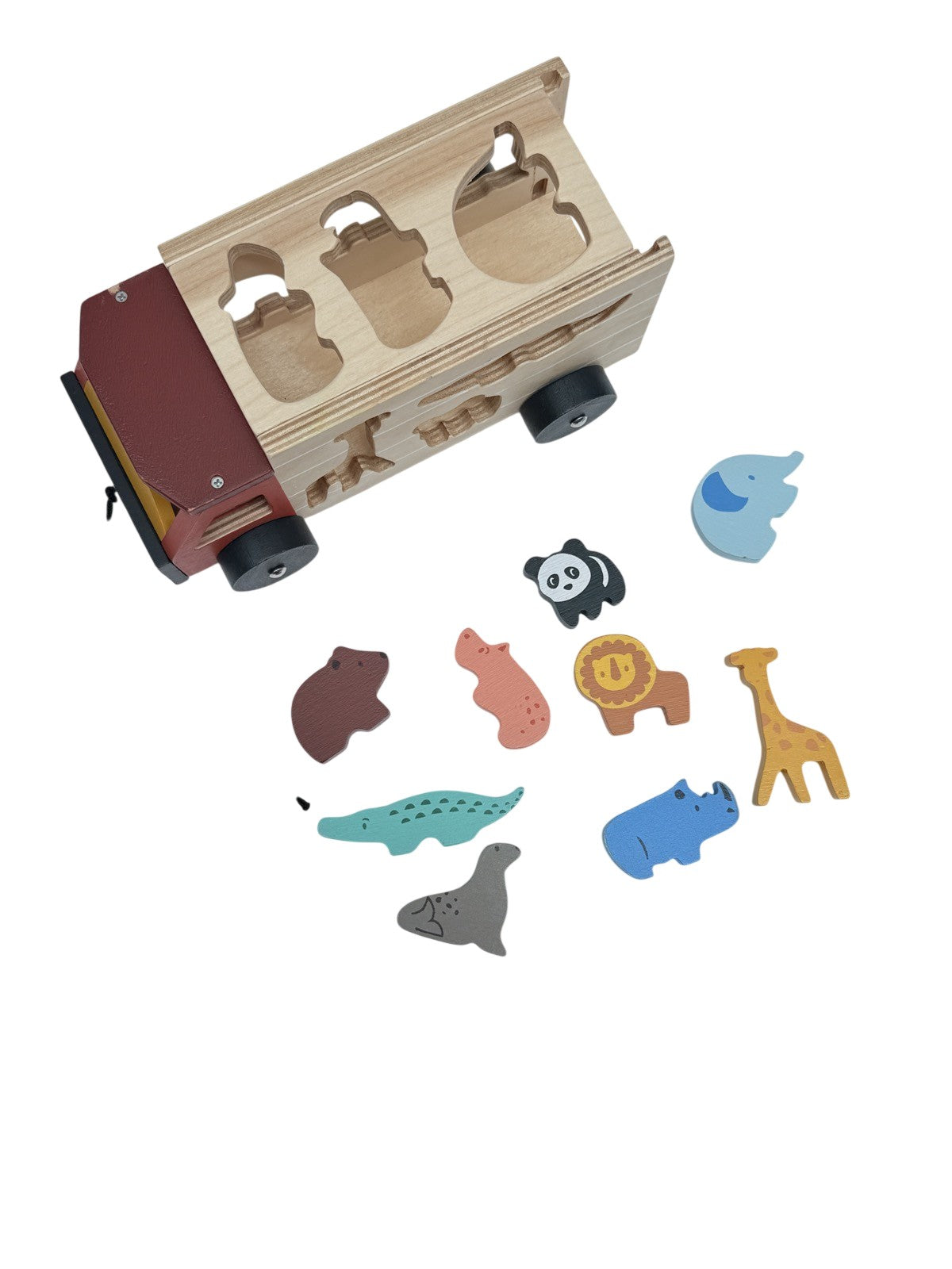 Mentori Wooden Animal Shape Sorter Truck Toy