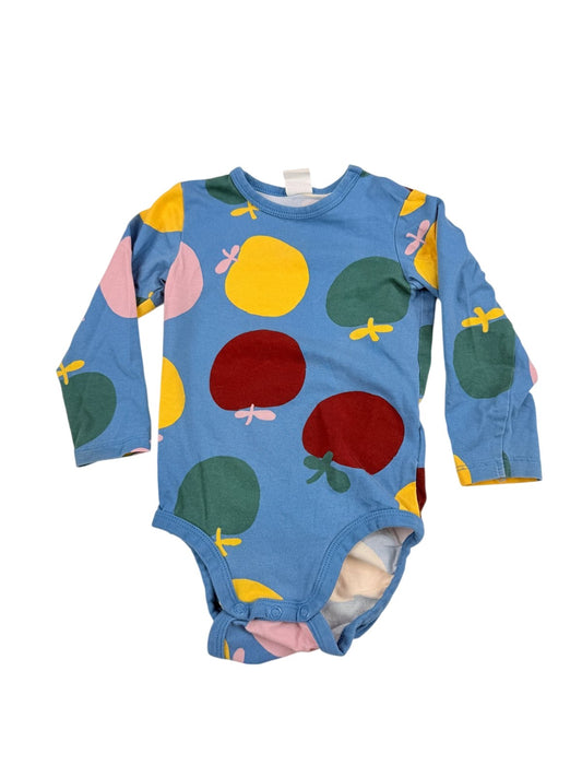 H&M Blue Apple Print Bodysuit 9-12M