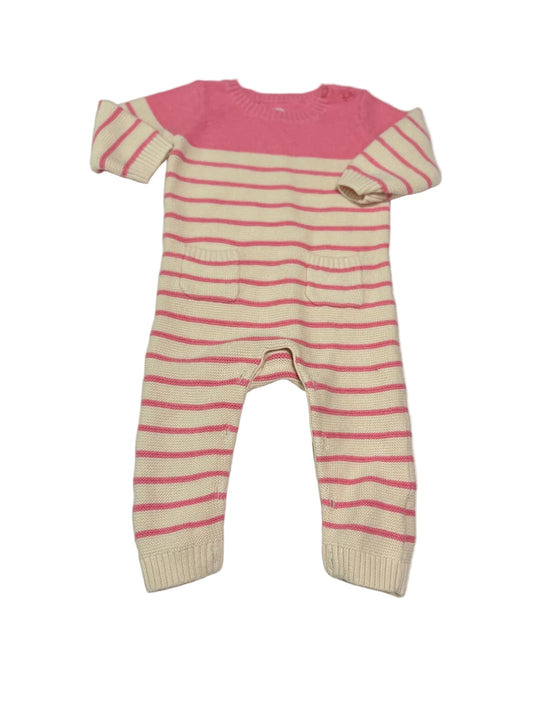 Baby Gap Pink Stripe Knit Romper 12-18m