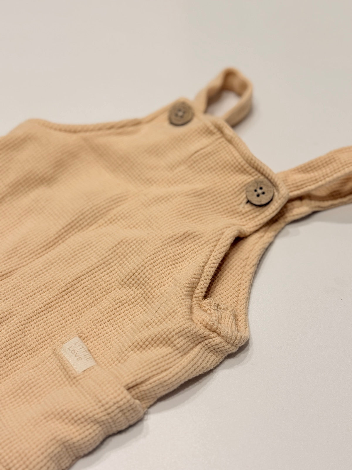 Rabbit + Bear Organic Waffle Knit Overalls 3-6M