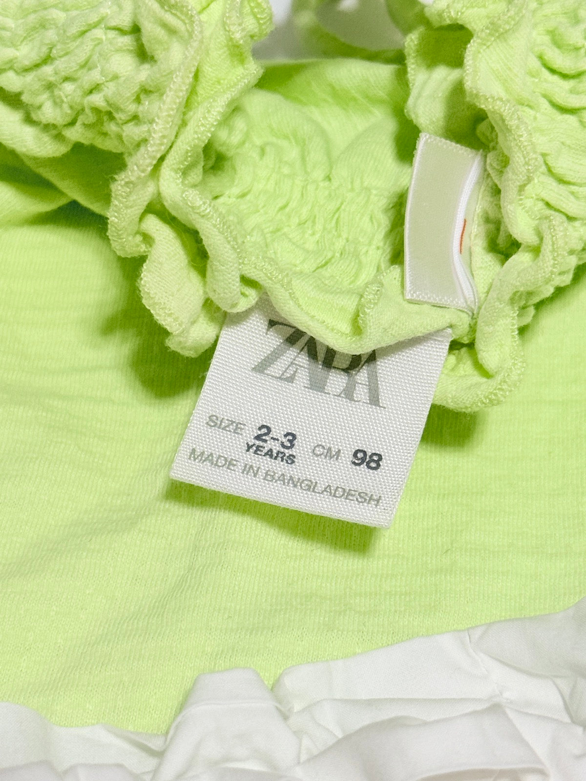 Zara Lime Green Tank Top  with Two Matching Shorts 2-3Y