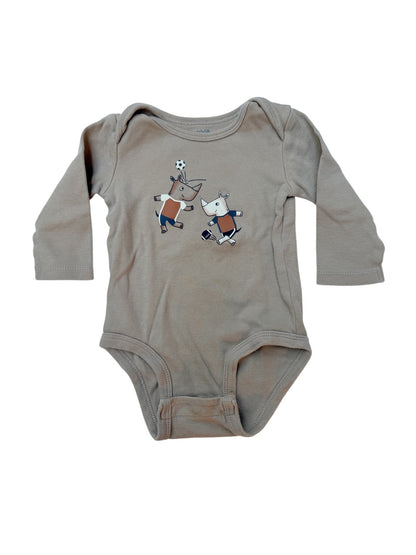 Pekkle Soccer Rhino Print Bodysuit 6M