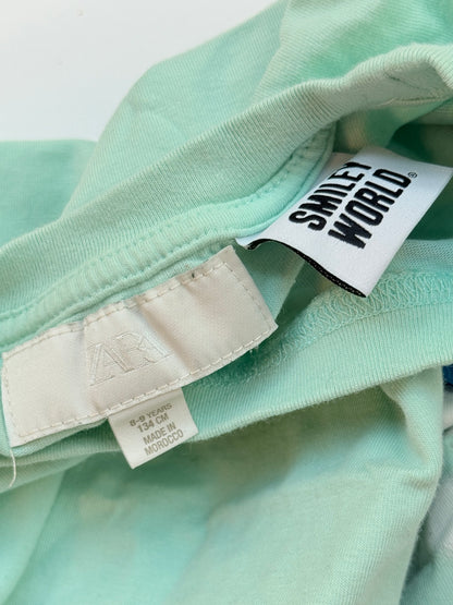 Zara x Smiley World Mint T-Shirt 8-9Y