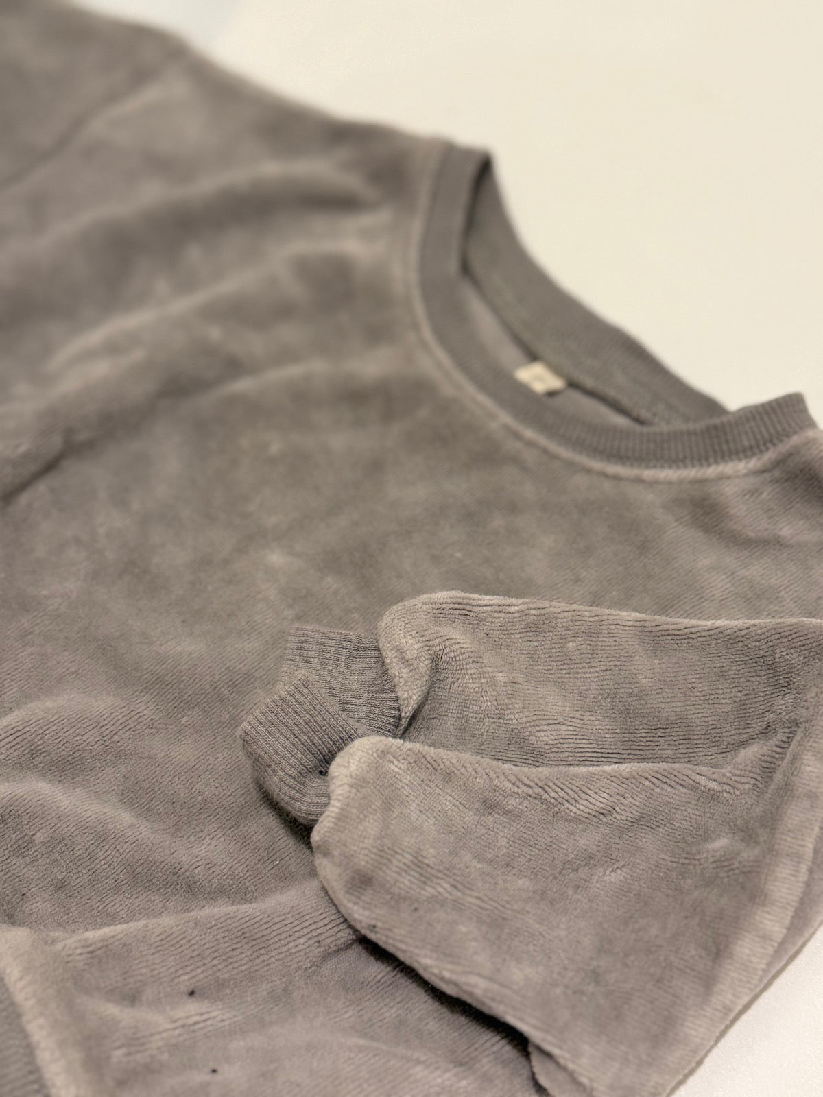 Quincy Mae Cotton Gray Velour Sweatsuit Set 3-6m
