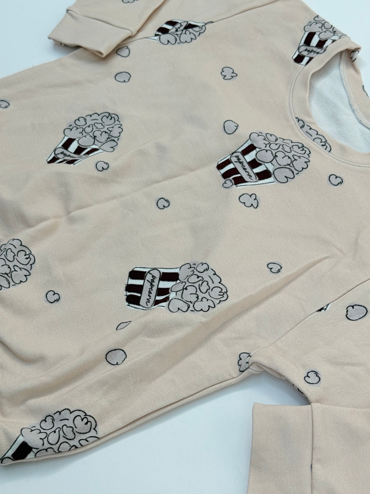 Popcorn Print Crewneck Sweatshirt Unknown Size
