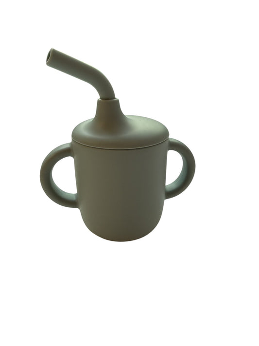 Silicone Baby Sippy Cup with Straw Lid