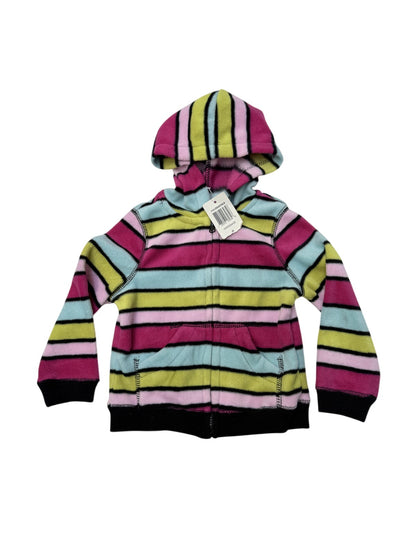 NWT - Greendog Striped Fleece Zip Hoodie 2/2T
