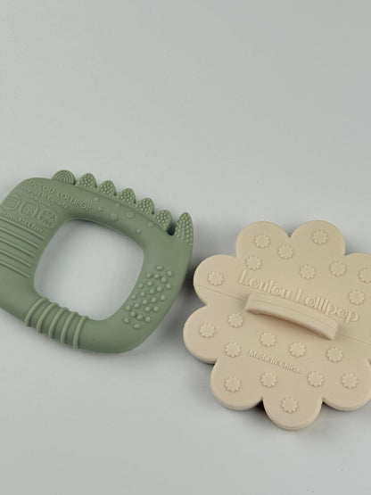 Loulou Lollipop Silicone Teether Set Crocodile & Flower