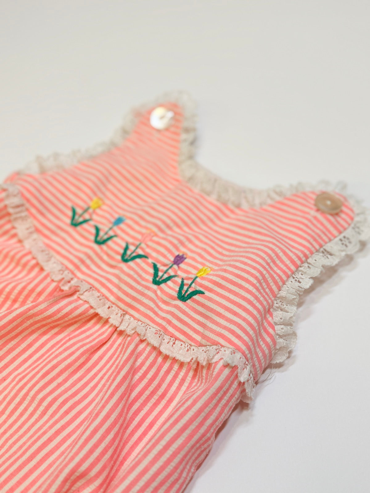 Vintage  Embroidered Floral Romper 12m