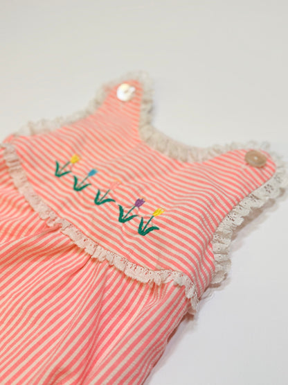 Vintage  Embroidered Floral Romper 12m