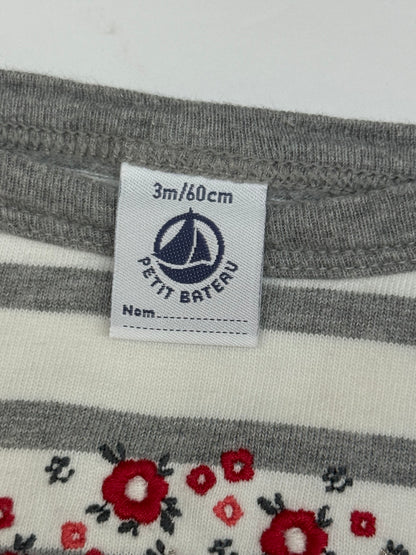 Petit Bateau Striped Floral Top 3m