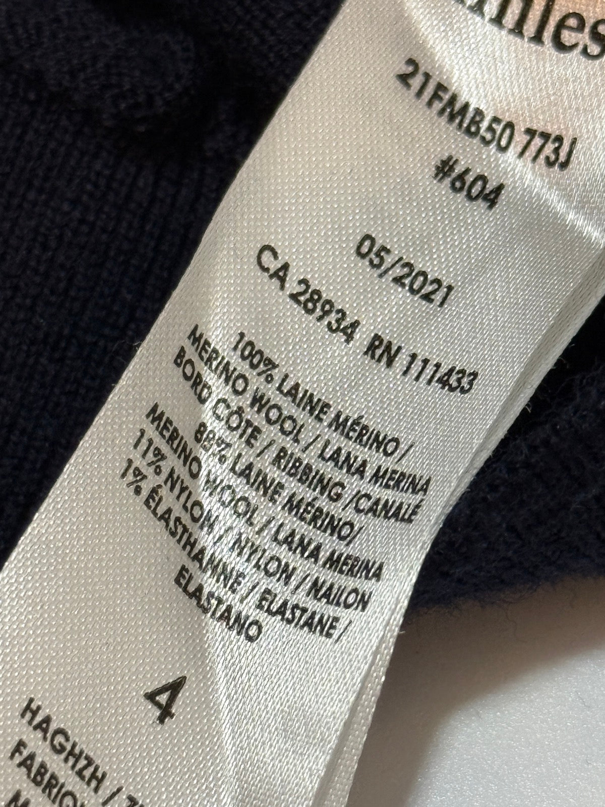 Miles the Label Navy Merino Sweater 4Y