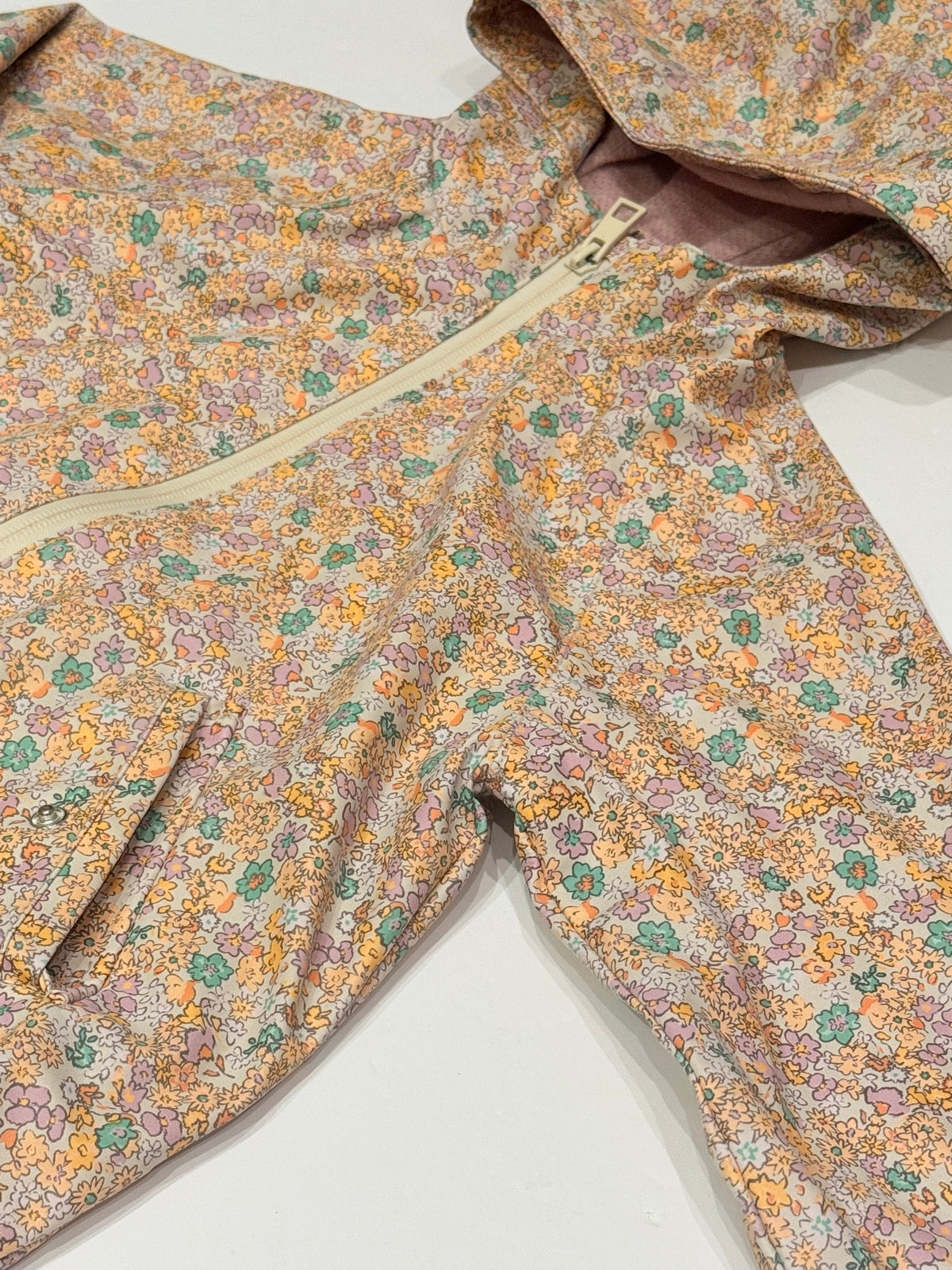 Zara Floral Hooded Rain Jacket 3/4Y