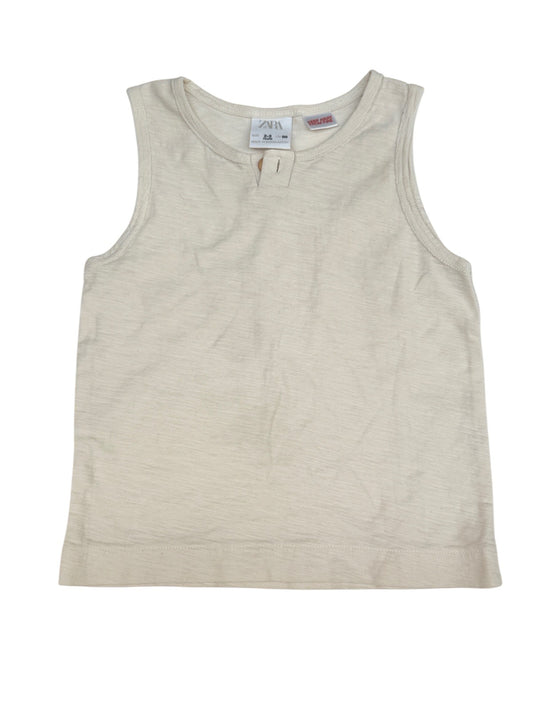 Zara Cream Sleeveless Tank Top 2-3Y