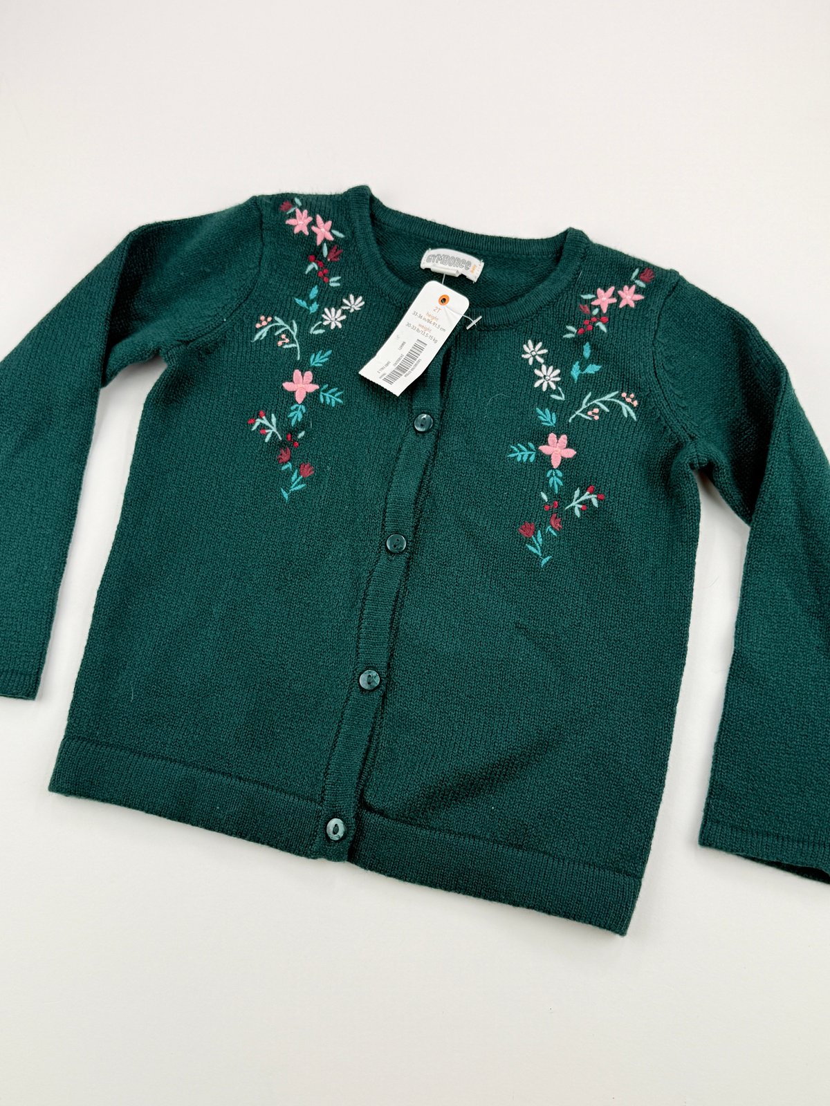NWT - Gymboree Baby Green Embroidered Cardigan 2T