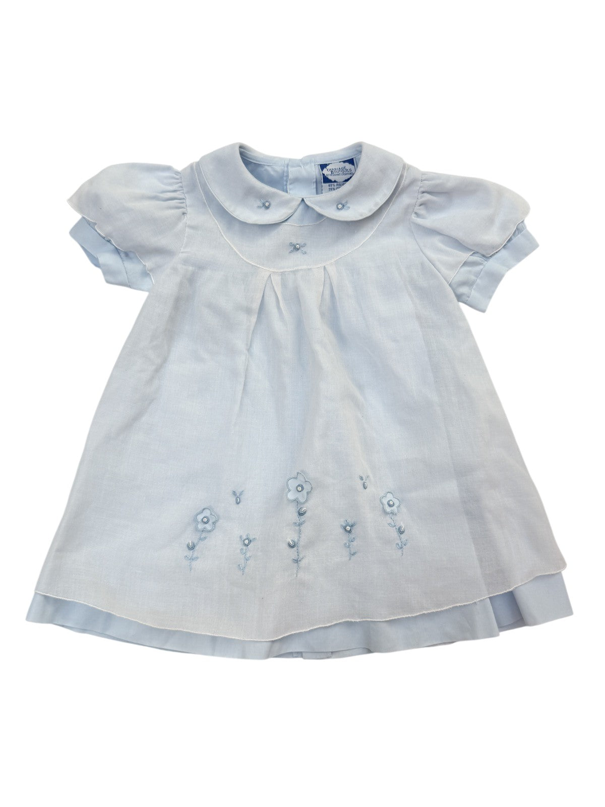 Vintage Carriage Boutiques Blue Embroidered Dress 18M