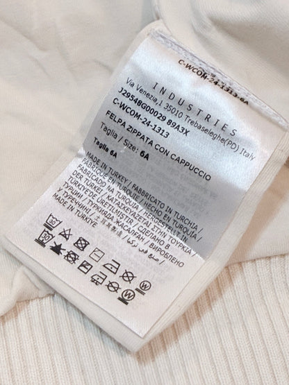 Moncler Cream Sherpa Zip Hoodie 6Y