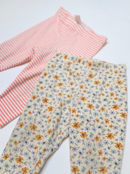 Carter's Floral Stripe Leggings 2-Pack 12m