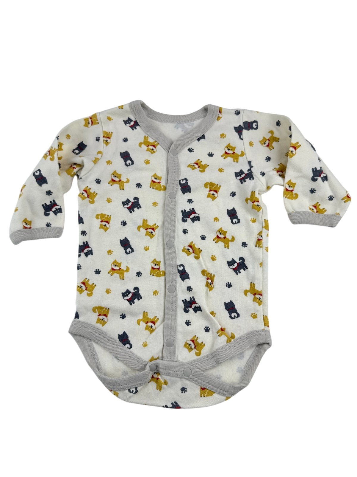 Shiba Inu Print Long Sleeve Bodysuit Size 12-18M